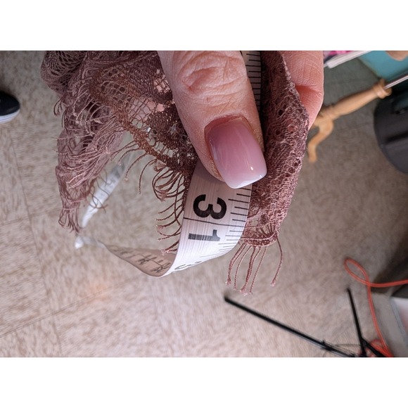 Entro Mauve Lace Coquette Whimsigoth Boho Sheer Top Medium Fairy Renaissance - Picture 9 of 11